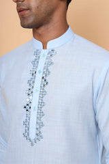 Ethereal Blue Mirror Kurta Set