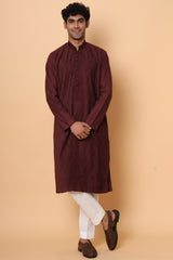 Maroon Muse : Pintuck Kurta Set
