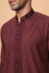 Maroon Muse : Pintuck Kurta Set
