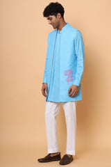 Blue Serenity: Three-piece Kurta Set