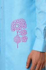 Blue Serenity: Three-piece Kurta Set