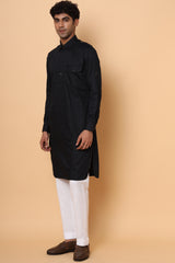 Onyx Black Pathani Kurta Set