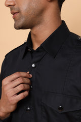 Onyx Black Pathani Kurta Set