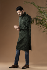 TARAHDAAR- Midnight Blue Pathani Kurta Set