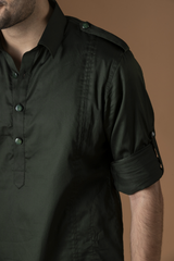 TARAHDAAR- Midnight Blue Pathani Kurta Set