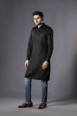 TARAHDAAR- Midnight Blue Pathani Kurta Set