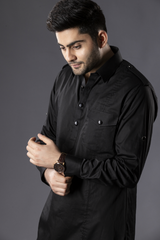 TARAHDAAR- Midnight Blue Pathani Kurta Set