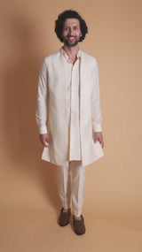 REGAL : Ivory Kurta Jacket Set