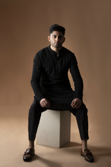 Charcoal Chikankari Kurta