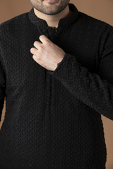 Charcoal Chikankari Kurta