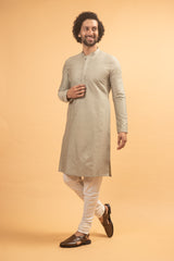 Champagne Dreams : Tapestry Beige Silk Kurta Set