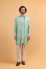 Tranquil : Mint Green Jacket Kurta Set