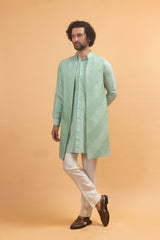 Tranquil : Mint Green Jacket Kurta Set