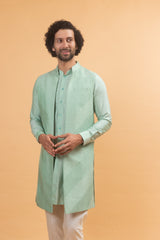 Tranquil : Mint Green Jacket Kurta Set