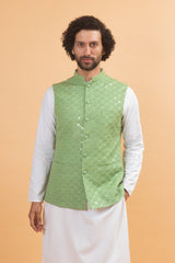 FERN : Green Chikanakri Kurta Jacket