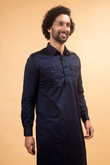TARAHDAAR- Midnight Blue Pathani Kurta Set