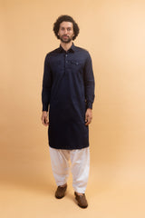TARAHDAAR- Midnight Blue Pathani Kurta Set