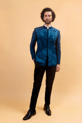 Royal Crested Blue Bandhgala