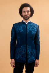 Royal Crested Blue Bandhgala