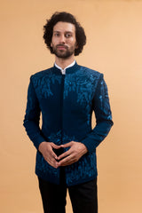 Royal Crested Blue Bandhgala