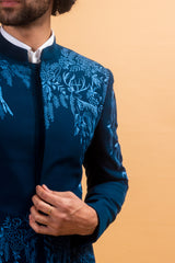 Royal Crested Blue Bandhgala