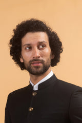 Jacquerd Jet : Solid Black Bandhgala